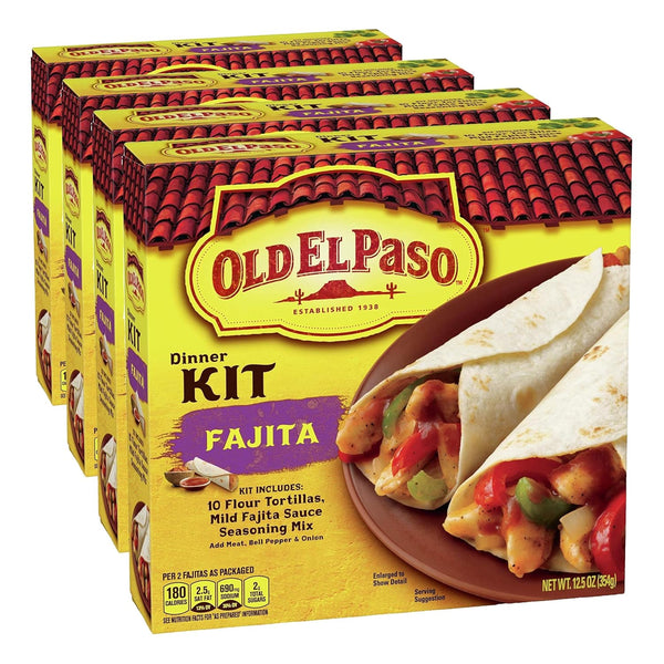 Old El Paso Fajita Dinner Kit With Flour Tortillas, Mild Fajita Sauce