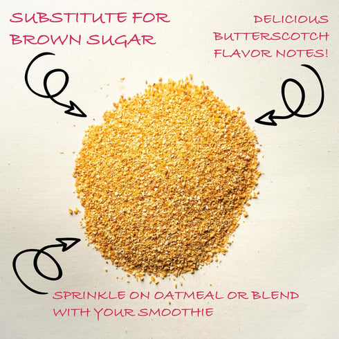 1 lb 100% 16 Worldwide Botanicals Date Sugar Granules, - Pure Dried Dates, Granular Grind like sugar, Natural Whole