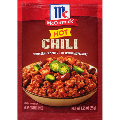 McCormick Hot Chili Seasoning Mix, 1.25 oz - Pack of 12