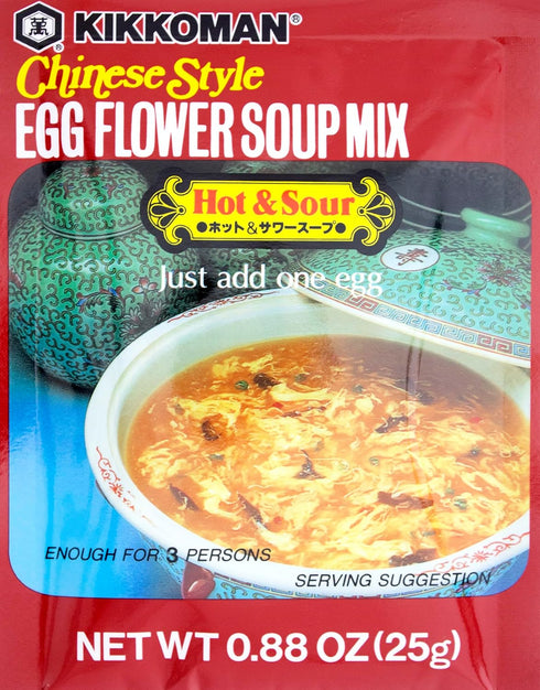 Kikkoman Egg Flower Soup Mix Hot and Sour, 0.88 oz (Pack of
