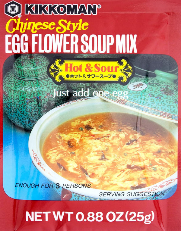 Kikkoman Egg Flower Soup Mix Hot and Sour, 0.88 oz (Pack of