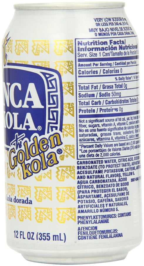 Inca Kola 12-Ounce, 24-Count , Diet, Cans