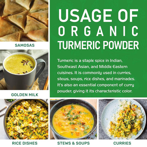 1 100% Organic Turmeric Powder Pound Jar by Jiva Organics - Raw with Curcumin - Lab Tested & Reports Available - Raw