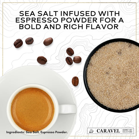 4 oz Espresso Infused Sea Salt with Bold and Rich Flavor Premium Infused Salt that Bring Earthy Flavor Espresso Gift