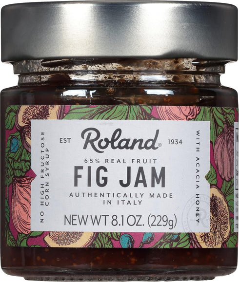 Roland Foods Fig Jam, Specialty Imported Food, 8.1 Ounce Jar, Pack of