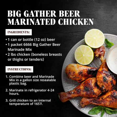 FOUR SIXES 6666 1.25 Big Gather Beer Marinade Mix, Ounce