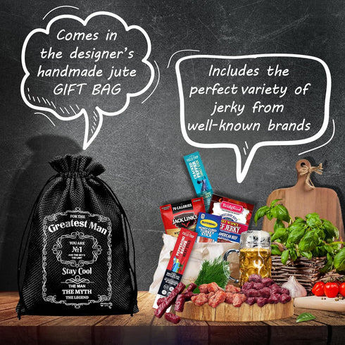 Pack Package Beef Jerky Gift Baskets For Men - Meat And Cheese Gift Baskets, Birthday Gifts For Men Who Have Everything