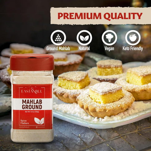 4.59oz, Eastanbul Mahlab, Mahleb Spice Ground for Pastries & Baking, AKA Mahlepi, Mahlab Spice, Greek, Turkish & Middle
