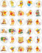 30 x Edible Cupcake Toppers, Honey Bear Inspired Collection of Edible Cake Decorations on Wafer Sheet