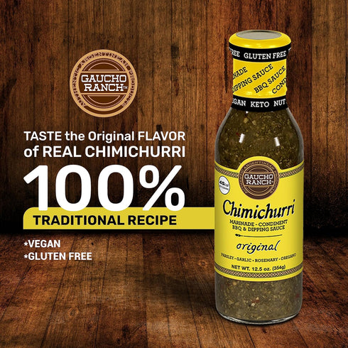 Gaucho Ranch Original Flavor Chimichurri Sauce | Parsley, Garlic, Rosemary, Oregano Seasoning Mix | Gluten Free, Keto,