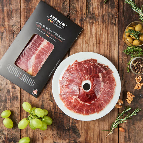 (2 oz). Iberico de Bellota Ham Sliced by Hand GLUTEN FREE by Fermin