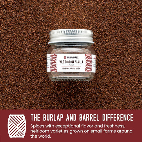 0.9oz Burlap & Barrel Nyanza Vanilla Powder Sweet, Classic Vanilla Flavor with Date-Tannin Aroma Suitable for Baking
