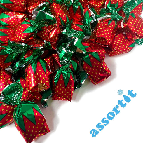 6 lbs 96 Oz Bulk Bundle Strawberry Hard Candy Filled With Real Fruit Pulp Bon Bons Filled With Real Pulp American Old