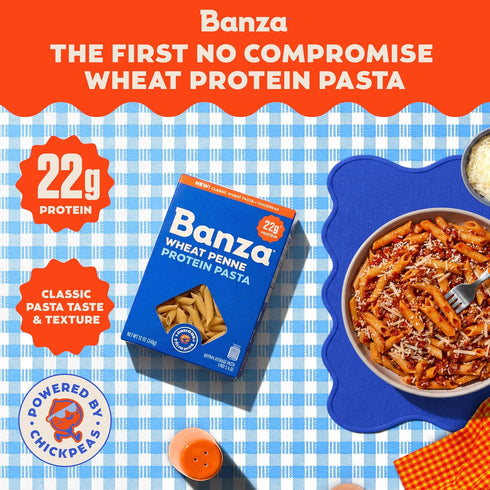 12 oz 22g Banza Wheat Protein Rotini Pasta - Box - High Protein Pasta with per Serving - No-Compromises Taste & Texture