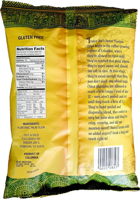 Trader Joe's Chips,5.3 oz 3 Pack Trader Joes Sweet Plantain each