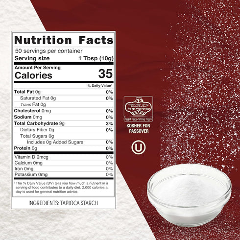 1 Pack (17oz) Roots Circle All Natural Tapioca Starch | Non GMO & Gluten-Free Flour with No Preservatives | Kosher