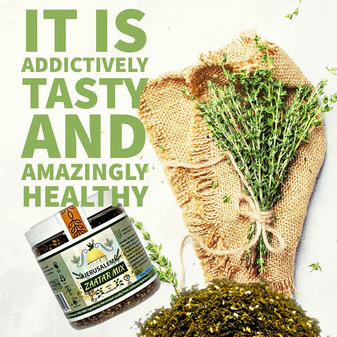 Jerusalem Zaatar Spice Mix by Julian’s Valleys, 8OZ, Made with Natural Herbs and Pure Sumac, No Preservatives