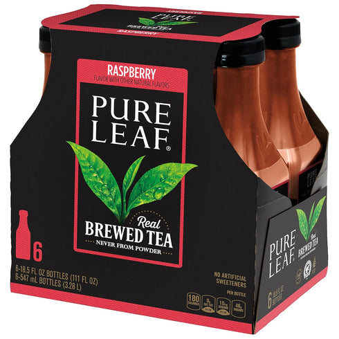 Pure Leaf Iced Tea, Raspberry, Sweetened, Real Brewed Black Tea, 18.5 Ounce