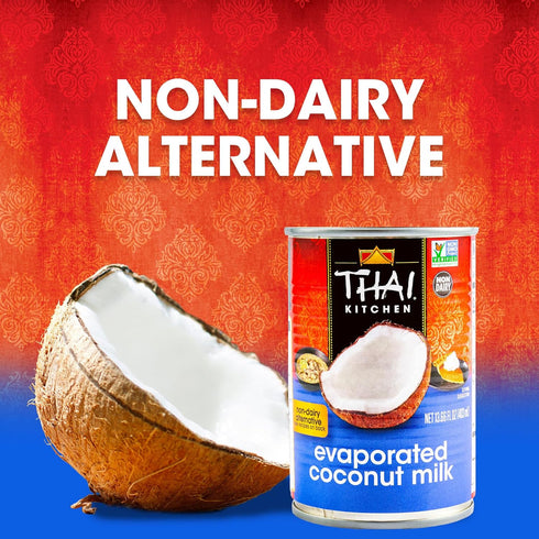 13.66 oz Thai Kitchen Coconut Milk, Evaporated, No Artificial Colors or Preservatives, Non-Dairy Alternative