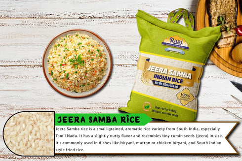 160oz (10lbs) 4.54kg Rani Jeera Samba Indian Rice Cloth Bag ~ All Natural | Gluten Friendly | Vegan | Kosher | Export