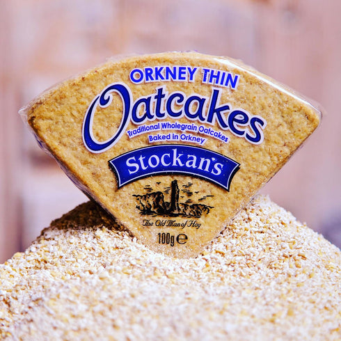 18 Packs (8 Pack) Stockan's Orkney Wholegrain Thin Oatcakes - Traditional Scottish Savoury Biscuits Imported from