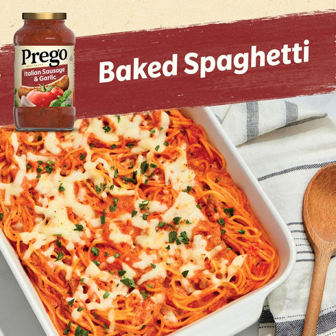 23.5 oz Prego Italian Sausage and Garlic Meat Sauce, Jar