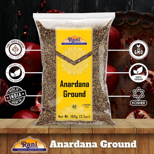 Rani Anardana (Pomegranate) Ground Indian Spice, 3.5oz (100g) - All Natural, Vegan, Gluten Friendly