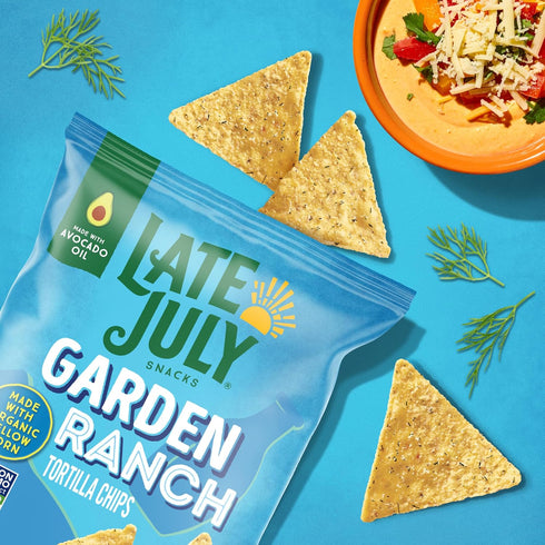 6 Oz LATE JULY Snacks Garden Ranch Tortilla Chips, Bag