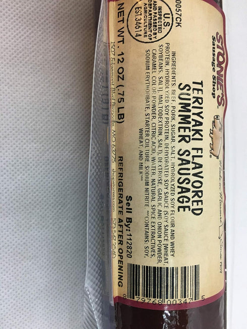 Stonie's Summer 1959 Teriyaki Sausage Made in Missouri Since