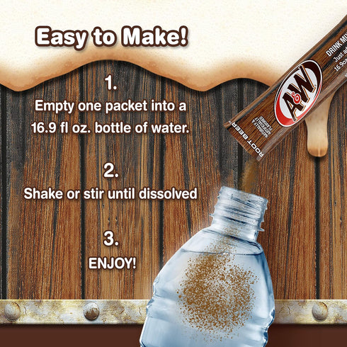 (12 72 72 A&W, Root Beer Powder Drink Mix - boxes, sticks) Sugar Free & Delicious, Makes flavored water beverages