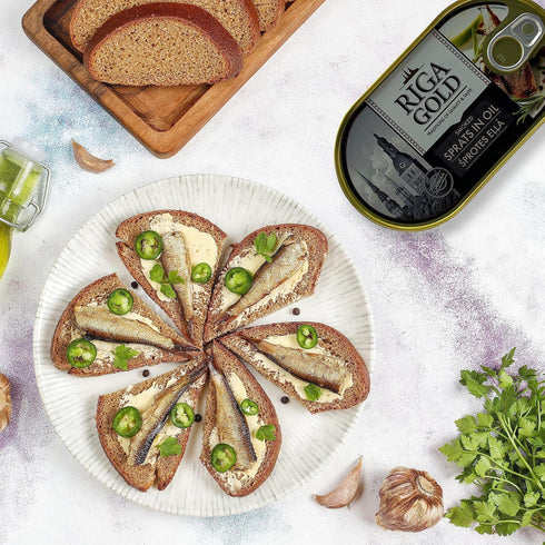 190gr (pack 6) RIGA GOLD Shproti, Sprats in Oil