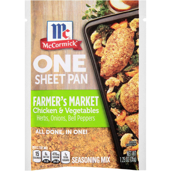McCormick ONE Sheet Pan Farmer's Market Chicken & Vegetables Seasoning Mix, 1.25