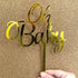 Baby Shower Cake Topper, Larger Size Acrylic Mirror Gold “OH BABY” Sign for New Baby Party Decorations