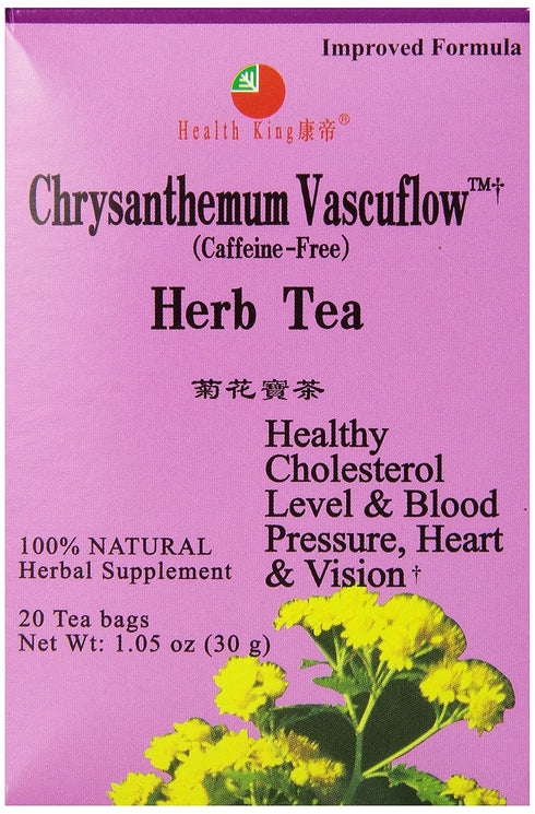 Health King Chrysanthemum Vascuflow Herb Tea, 20 Count Box