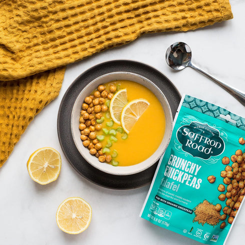 6 oz (4 Pack)) Saffron Road Organic Crunchy Chickpea Snacks-Gluten Free, Non-GMO, Halal, Kosher, Vegan (Sea Salt