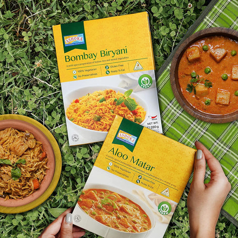 1932, Pack 5 Ashoka Meals Tofu Curry, Plant-Based Gluten Free Meals, All-Natural, Ready to Heat Paneer Makhani, Kosher