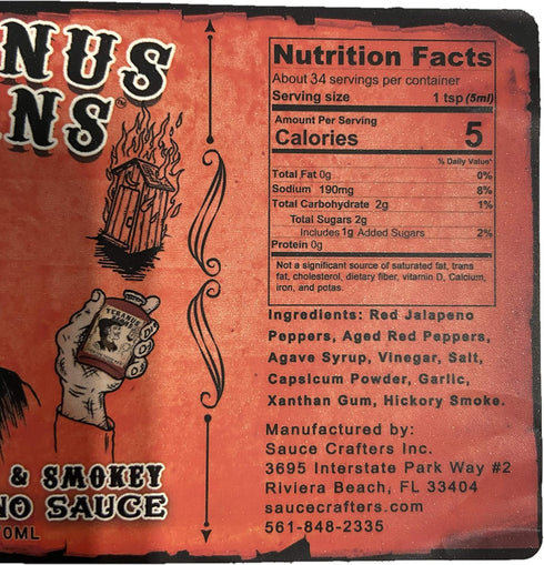 Yeranus Berns Sweet and Smoky Jalapeno Hot Sauce (Extreme)