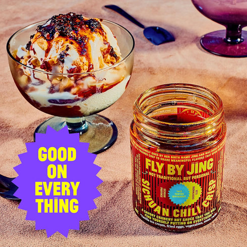 FLYBYJING Sichuan Chili Crisp 6oz - Premium Spicy Vegan Chili Oil, Crunchy Hot Sauce, Sugar Free - Pack of 1