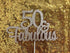 50 and Fabulous Rose Gold Glitter 50th Birthday Cake Topper for Women