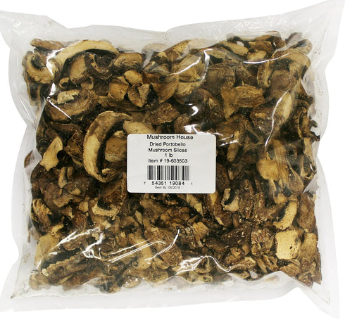 1 Lb Mushroom House Dried Portobello Mushroom Slices