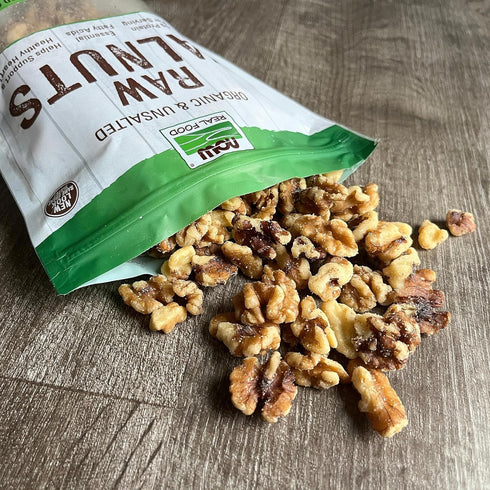 12-Ounce (Packaging NOW Foods, Certified Organic Walnuts, Raw and Unsalted, Halves and Pieces, Good Source of Protein