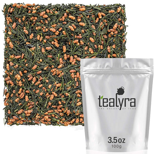 Tealyra - Imperial Gyokuro Genmaicha - Japanese Loose Leaf Tea - 100g (3.5-ounce) - Gen Mai Cha Green Tea