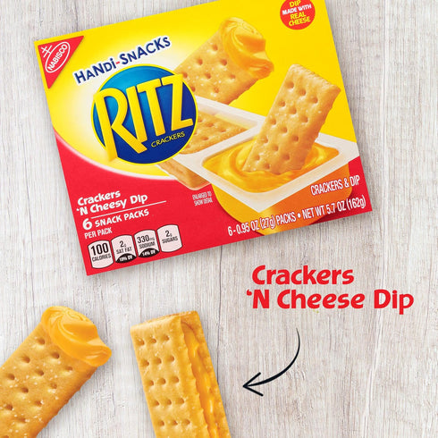 6 0.95 oz Packs RITZ Handi-Snacks Crackers and Cheese Dip