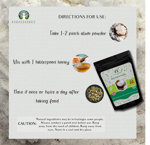 AYURVEDASHREE Alum Powder 200 Gm, Food Grade Granulated Powdered Alum, 100% Pure, Food Preservative