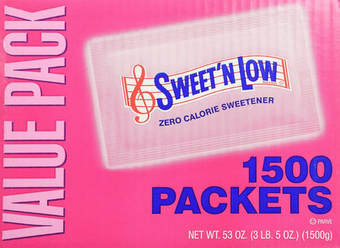 Sweet and Low Zero Calorie Sweetener 1500 Individual Serving Packets