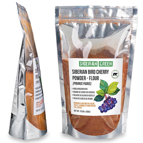 300gr/10.58oz Authentic Siberian Bird Cherry Powder (Flour), Gluten free, Raw Natural Altai Region Wild Harvested