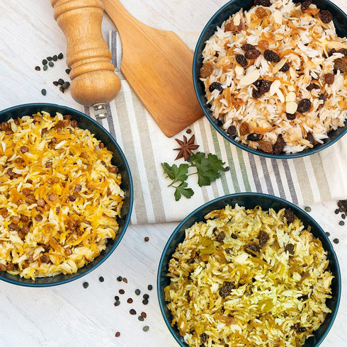 6 5 oz (142g), 2 Pack Jamie Geller Trio of Pilaf Mixes - Mujadara Lentil, Festive Herb and Jeweled Almond | Total