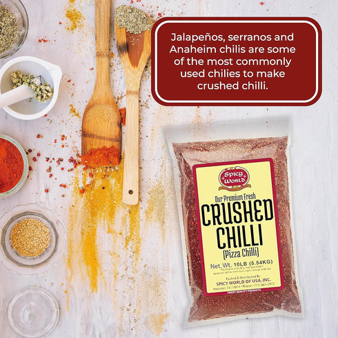 Spicy World 10 Pack Crushed Red Pepper Flakes Pound Bulk Value - Chili Flakes - by
