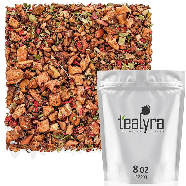Tealyra Pomegranate Raspberry Fruity Herbal Loose Leaf Tea - 222g (8-ounce) - All Natural, Caffeine-Free, Rich in