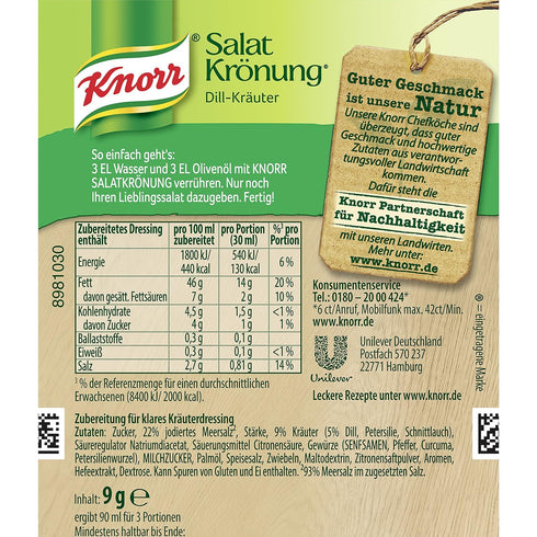 5-Count Packets Knorr Salat Kronung Dill-Krauter (Salad Herbs and Dill)